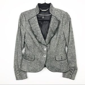 White House Black Market Black Gray Tweed Blazer 4